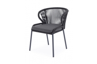 MR1000760 плетеный стул из роупа (веревки), каркас темно-серый, цвет темно-серый